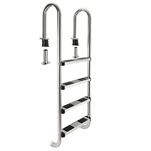 Arebos – Acero Inoxidable Escalera para Piscina de | 4 peldaños | con antirutschpads en los peldaños