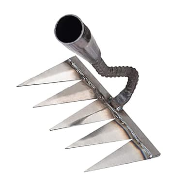 Rastrillo De Uñas De Metal para Quitar La Paja | Rastrillo De Azada para Deshierbe De Acero Al Carbono, Accesorio De Deshierbe Multiusos para Patio, Granja, Huerto, Patio Trasero