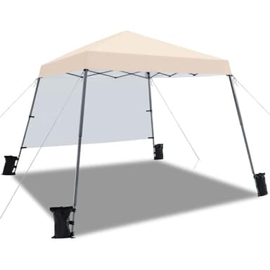 Yaheetech Carpa Plegable con Pared Lateral Inclinado 3×3m Impermeable Protección UV UPF 50+ para Jardín Playa Picnic y Exteriores Carpa Beige