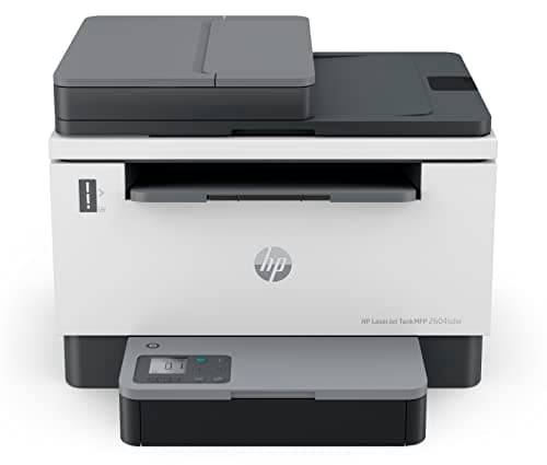 HP LaserJet Tank MFP 2604sdw 381V1A, Impresora Láser A4 Multifunción con Deposito de Toner, Impresión a Doble Cara Automática,Copiadora y Escaner, Wi-Fi, HP Smart App,Pantalla LCD Icon,Blanca y Negra