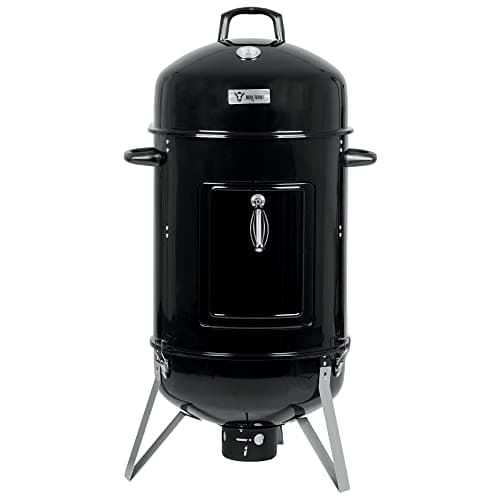 BBQ-Toro Ahumador 4 en 1 "Oak" | Ø 47 cm | Barril de Ahumado, Fumador | Parrilla de Ahumado, Parrilla de Carbón con Tapa | Horno para Leña | Barbacoa, Smoker, Barril Ahumador
