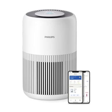 Philips Purificador de aire Serie 900, HEPA NanoProtect + Filtro de carbón activo, CADR 250m³/h para alérgicos de 65m², silencioso, inteligente y de bajo consumo (AC0950/10)