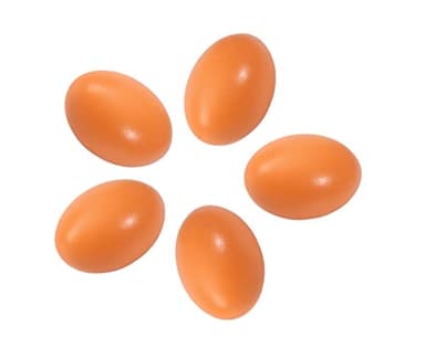 Huevos Falsos gallinas Huevos de madera huevos simulados huevos ayuda acostado gallina herramienta agrícola aves maniquí nido huevos 5 piezas