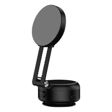 Vacuum Suction Phone Holder, Electric Retractable Car Mount, Magnetic Cellphone Stand, Strong Grip & Adjustable Angle, Black, Gray, Ideal for Dashboard & Windshield