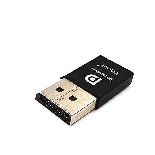 EVanlak DisplayPort Headless Ghost Display Emulador para PC 4K DP Dummy Plug (compatible con Headless 1080@60Hz 3840x2160@17Hz)
