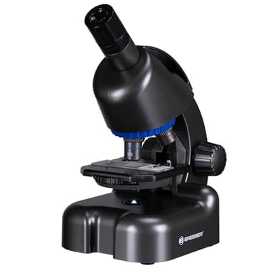 Bresser Microscopio Junior CM-04 100x-900x para niños a Partir de 6 años, iluminación LED, Soporte para Smartphone, Kit de experimentos, Funciona con Pilas