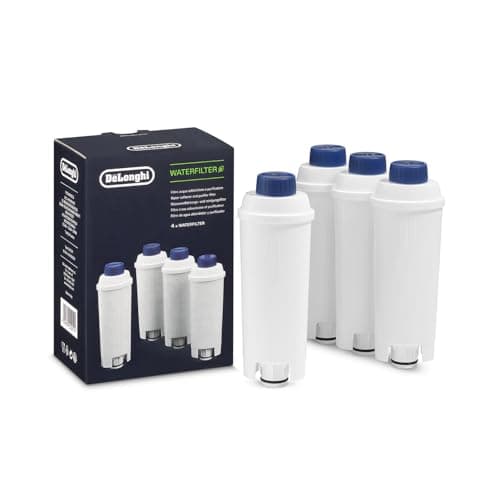 De'Longhi Filtro de Agua para Máquina de Café, Filtro Descalcificador, Filtro de Repuesto para Máquina de Café Automática Serie Ecam, Paquete de 4 Filtros de Agua, DLSC321