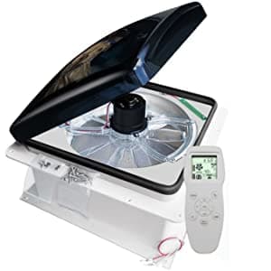 Aomdom Ventilador para Caravanas 15.7 Inch,12V Ventilador de Ventilación para Autocaravana Velocidad ajustable,con mando a distancia y sensores de lluvia