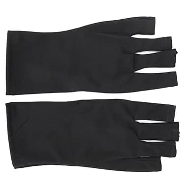 Guantes Anti UV para Lámpara de Uñas de Gel, Guantes de Protección Profesional para Manicura, Guantes con Protección UV, Guantes sin Dedos para el Cuidado de la Piel del Arte de las Uñas,(Negro)