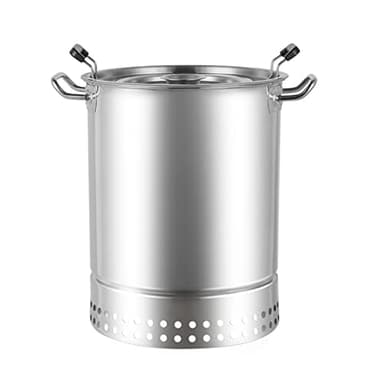 smoker Parrilla de carbón for barbacoa, estufa colgante for barbacoa, barril de malla for parrilla de barbacoa de acero inoxidable con 20 brochetas, cesta for asar con ruedas, estante for barbacoa de