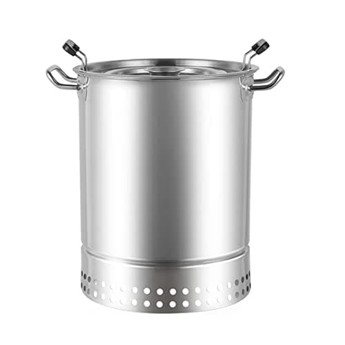 smoker Parrilla de carbón for barbacoa, estufa colgante for barbacoa, barril de malla for parrilla de barbacoa de acero inoxidable con 20 brochetas, cesta for asar con ruedas, estante for barbacoa de