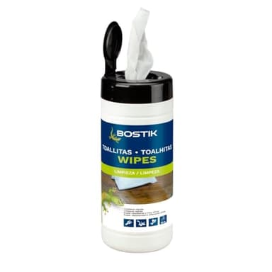 BOSTIK TOALLITAS DE LIMPIEZA, Alta Capacidad de Limpieza, Testado Dermatológicamente por Laboratorios Certificados, Limpieza de Manos, Piel, Herramientas y Superficies, Bote 80 Toallitas