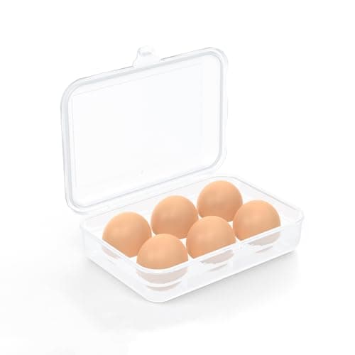 RoseFlower 6 Celdas Hueveras de Plastico, Hueveras para Frigorifico y Cámping, Huevera Nevera, Envase Huevos, Caja de Huevos, Huevera de Plástico, Hueveras Cesta, Huevera Gallina