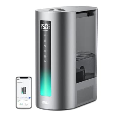 Dreo 6L humidificador dormitorio, inteligente para grandes espacios, vapor frío/caliente, para plantas y bebé, llenado superior, 60 horas, silencioso, temporizador, compatible con Google/Alexa, HM713S