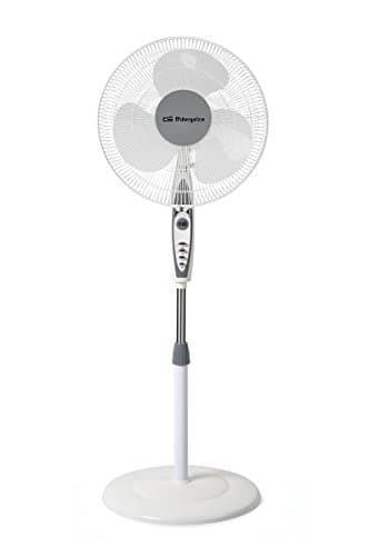 Orbegozo SF 0147 Ventilador de pie oscilante, 3 Niveles de ventilación, tamaño aspas 40 cm, Altura Regulable, 50 W de Potencia, 200 Decibeles, Blanco
