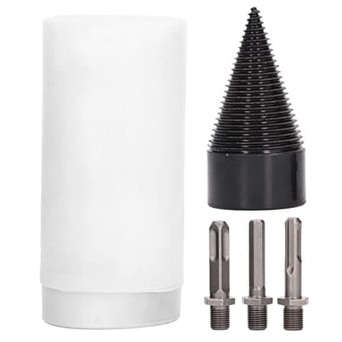 Broca para Dividir Madera, 4 Piezas 64 Mm Juego de Brocas para Dividir Troncos Taladro Tornillo Cono Conductor Broca para Leña Cono Taladro para Dividir Madera Tronco de Acero Al(50mm / 1.97in)
