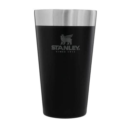 Stanley Adventure Stacking Beer Pint 0.47L - Termo Mantiene Fría 4 Horas - Jarra Cerveza Acero Inoxidable - Aislamiento al Vacío de Doble Pared - Apta Para Lavavajillas - Matte Black