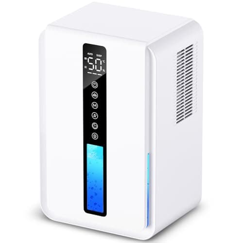 Deshumidificador, 2500ml Deshumificadores de Humedad, Deshumidificador Electrico con Pantalla LCD, 3 Niveles, 48H Timer, Bajo Consumo, Auto Descongelación, Luces de Color, Elimina Humedad y Moho