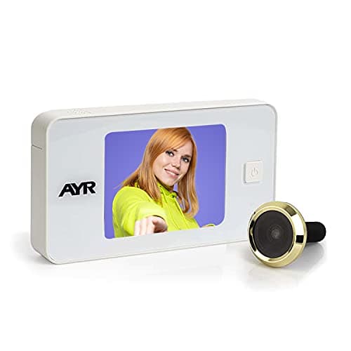 AYR Mirilla Digital 752. Diferentes Acabados Que Se Adaptan A La Estética De Tu Puerta., Blanco / Latón