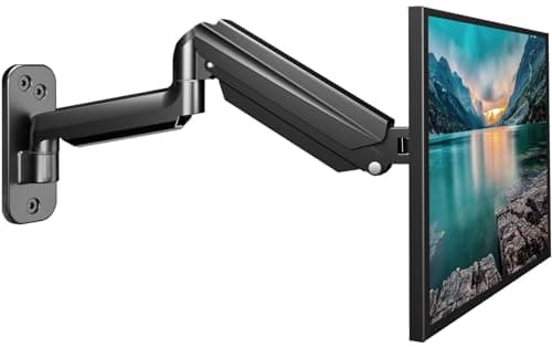suptek Soporte Pared Monitor para Pantallas de 13 a 32 Pulgadas LED/LCD/OLED, Brazo Monitor de Resorte de Gas, VESA 75/100 mm hasta 9 kg, Giratorio de 360° & Inclinación, Altura Regulable(WM01A)