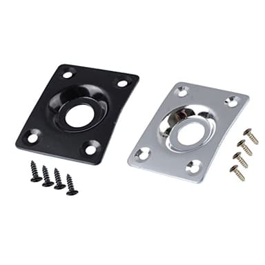Guitar Jack Plate, Placa de Jack de Guitarra, Toma para Placa Jack para Guitarra, Jack Socket de Guitarra Eléctrica Rectangular con Tornillos, para Piezas de Repuesto de Guitarra Eléctrica, 2 Pack