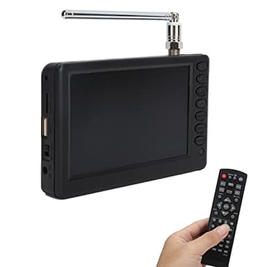 LEADSTAR - Televisión digital para coche, camping, cocina, televisores portátiles de mano de 5 pulgadas, antena telescópica con control remoto