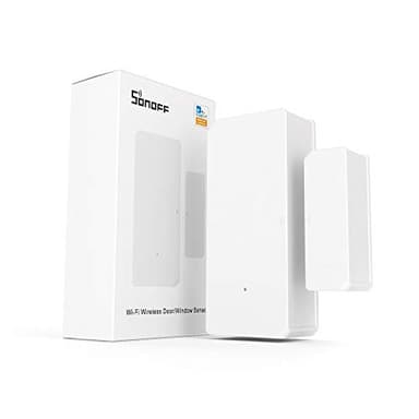 SONOFF DW2 Sensor de Puerta WiFi, Sensor de Contacto de Ventana Inteligentepara Sistema de Alarma y Domótica, Compatible con Alexa/Google Home.