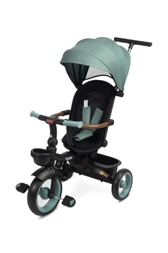 TOYZ - Triciclo Evolutivo para Niños Saber - Bicicleta de 3 Ruedas para Niños y Niñas - Bicicleta Infantil con Respaldo y Cinturón de Seguridad - 51x104x101 cm - Azul Cielo