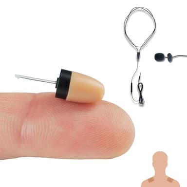 PingaOculto Pinganillo Examenes VIP Pro Invisible y Oculto para Movil con Microfono Cable y Tiras Adhesivas - Auricular Espia Inalambrico Examen para Llamadas (Pinganillo VIP Pro Mini + Micrófono)