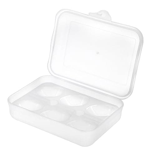 TOLIDA Huevera con tapa, 6 rejillas, reutilizable, plástico transparente, bandeja para huevos, espesar con hebilla, caja de transporte portátil para huevos, para cocina, camping, picnic