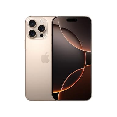 Apple iPhone 16 Pro MAX de 256 GB: Smartphone 5G con Control de Cámara, grabación en 4K a 120 f/s con Dolby Vision y un Gran Salto en autonomía. Compatible con los AirPods; Titanio Color Desierto