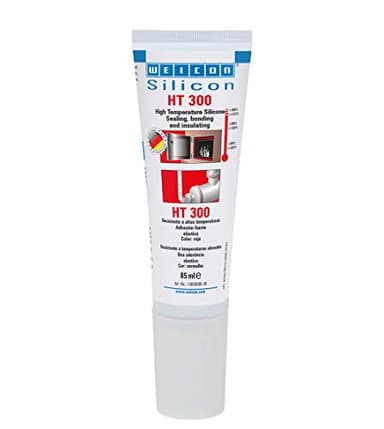 WEICON HT 300 85 ml | Adhesivo de alta temperatura para sellar cordón y cinta adhesiva de sellado, adhesivo para hornos, adhesivo para chimeneas, rojo