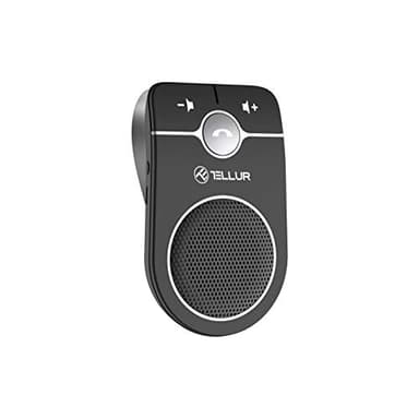 TELLUR CK-B1 Manos Libres Coche, Kit de Coche Altavoz Inalámbrico para Visera, Sensor Vibración para Encendido y Conexión Automático, Micrófono con Cancelación de Eco, Ruido, Siri y Google, Multipunto