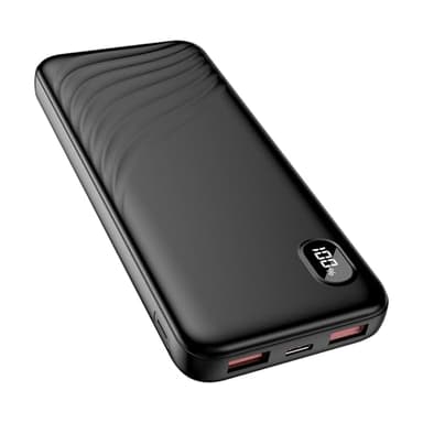 Power Bank, 22.5W PD/QC3.0 Bateria Externa Carga Rapida, 10000mah Bateria Portatil USB C Input & Output con Pantalla LED, Powerbank con 2 Entradas y 3 Salidas para iPhone/Samsung/iPad/Tablet etc