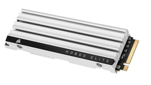 Corsair MP600 Elite 1 TB M.2 PCIe Gen4 x4 SSD NVMe - Optimizada para PS5 - Disipador Térmico Incluido - M.2 2280 - hasta 7.000 MB/s de Lectura Secuencial - NAND 3D TLC de Alta Densidad - Blanco
