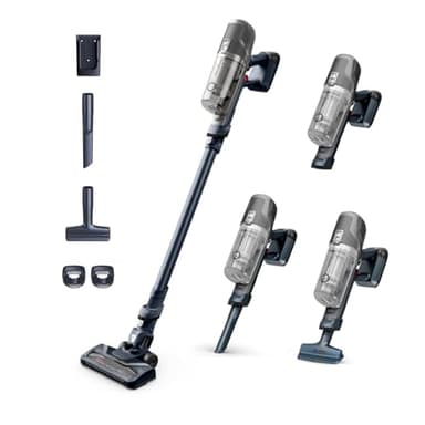 Rowenta XPert 6.60 - Aspiradora escoba versátil sin cable, con 3 funciones en 1 multiespacios, batería de litio, 2 velocidades, gatillo Boost, ligero y portatil. Gris oscuro.