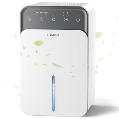 Deshumidificador portátil con pantalla LED, apagado automático y funcionamiento silencioso para controlar la humedad en el hogar, sótano y baño