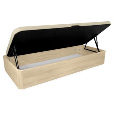 Duérmete Online - Canapé Abatible de Madera Súper Reforzado Gran Capacidad con Apertura Lateral, Transpirable y Resistente, Esquinas Redondeadas, 90 x 190, Cambria