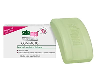 SEBAMED - Compacto Pastilla De Jabón Sólido Para Una Limpieza Suave Y Profunda, Para Pieles Sensibles, Sin Agentes Alcalinos, Multicolor, 100 Gramo
