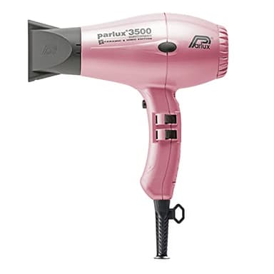 Parlux 3500 Supercompact - Secador Iónico Profesional, Potencia 2000W, 2 Velocidades, 4 Temperaturas, Motor K-Laminación, Botón Modo Frío, Cable 3,3m, 2 Boquillas, Ideal para Viaje, Alisado, Rosa