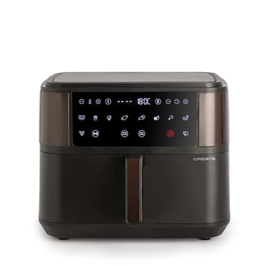 CREATE/FRYER AIR DUAL/Freidora sin aceite 10 L con separador/Capacidad 7-8 raciones, Panel de control táctil multifunción, Con divisor de alimentos, 10 programas preinstalados, 2400W