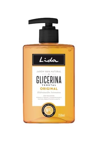 Lida - Jabón Líquido de Manos 100% Natural de Glicerina | Gel de Manos | Limpia, Protege e Hidrata en Profundidad todo Tipo de Pieles | Elaboración Tradicional - 250 ml