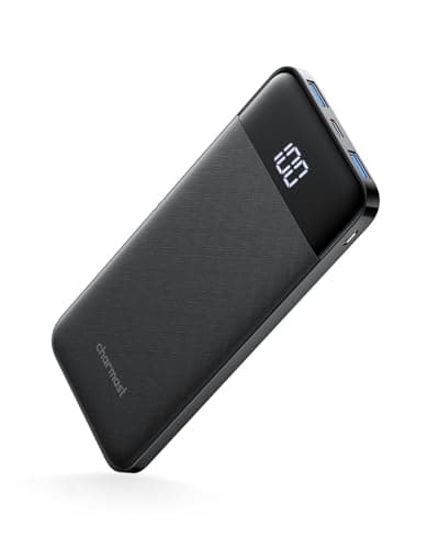 Bateria Externa 10400mAh Power Bank USB C 5V/3A con LED Patalla Bateria Portatil Charmast Ultra Slim Powerbank 2 Entradas y 3 Salidas Compatible con iPhone 15 14 Samsung Huawei iPad