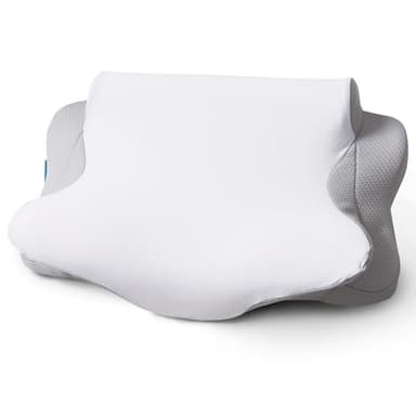 AOTOZE 2 en 1 Almohada Cervical para Cuello y Hombros, Almohada Memory Foam Anatómico, Almohada Soporte Ergonómico para Dormir de Lado, Boca Arriba o Boca Abajo, 60x38x10/12 cm