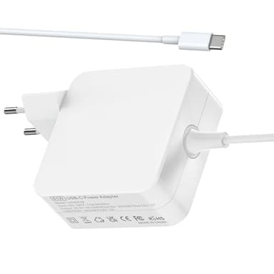 Cargador Macbook Pro 61W USB C Adaptador Alimentación para Mac Book Pro 13 14 15, Macbook Air 13 Pulgadas 2018-2020, iPad Pro 2018-2021, Ordenador Portatil Tipo-C Cargador con Cable USB-C 6.6ft