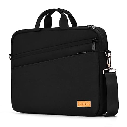 bagasin Maletín para ordenador portátil, compatible con portátiles de hasta 15, 15,6 y 16 pulgadas, ampliable, impermeable, bolso de hombro, bolsa de transporte, bolsa para ordenador portátil