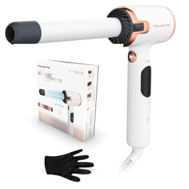 Rowenta Rizador Air Care Ultimate Experienceen forma de L, ondas en 3 s, 8 niveles de temp. de 130 a 200 °C, rizos sanos, previene exceso de calor, Blanco, 26.3 x 19.7 x 5.7 cm