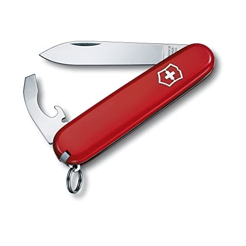 Victorinox Bantam Navaja multiusos con 8 funciones, incluyendo hoja combinada y destornillador, de color rojo