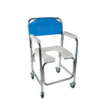 Mobiclinic, Manzanares, Silla para wc minusválidos, Marca española, De ruedas inodoro ancianos aluminio, Asiento ergonómico, Sistema frenado