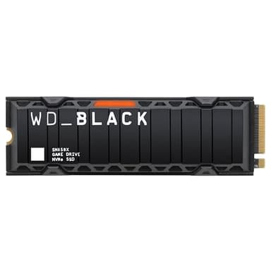 WD_BLACK SN850X NVMe SSD, 2TB M.2 2280, NVMe SSD con disipador de calor, Velocidades de lectura hasta 7300 MB/s, escritura 6600 MB/s, SSD para Juegos internos, PCIe Gen 4, SSD de alto rendimento